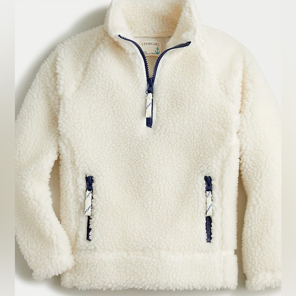 Crewcuts J. Crew Boys Sherpa Pullover Jacket 4/5 NWT